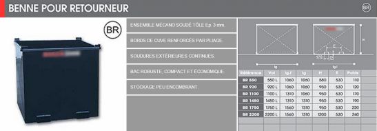 Benne pour retourneur