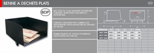 Benne à déchets plats